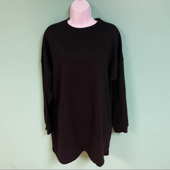 Missguided Black Ribbed Crewneck Sweatshirt Dress Womens Size 6 - Picture 3 of 9